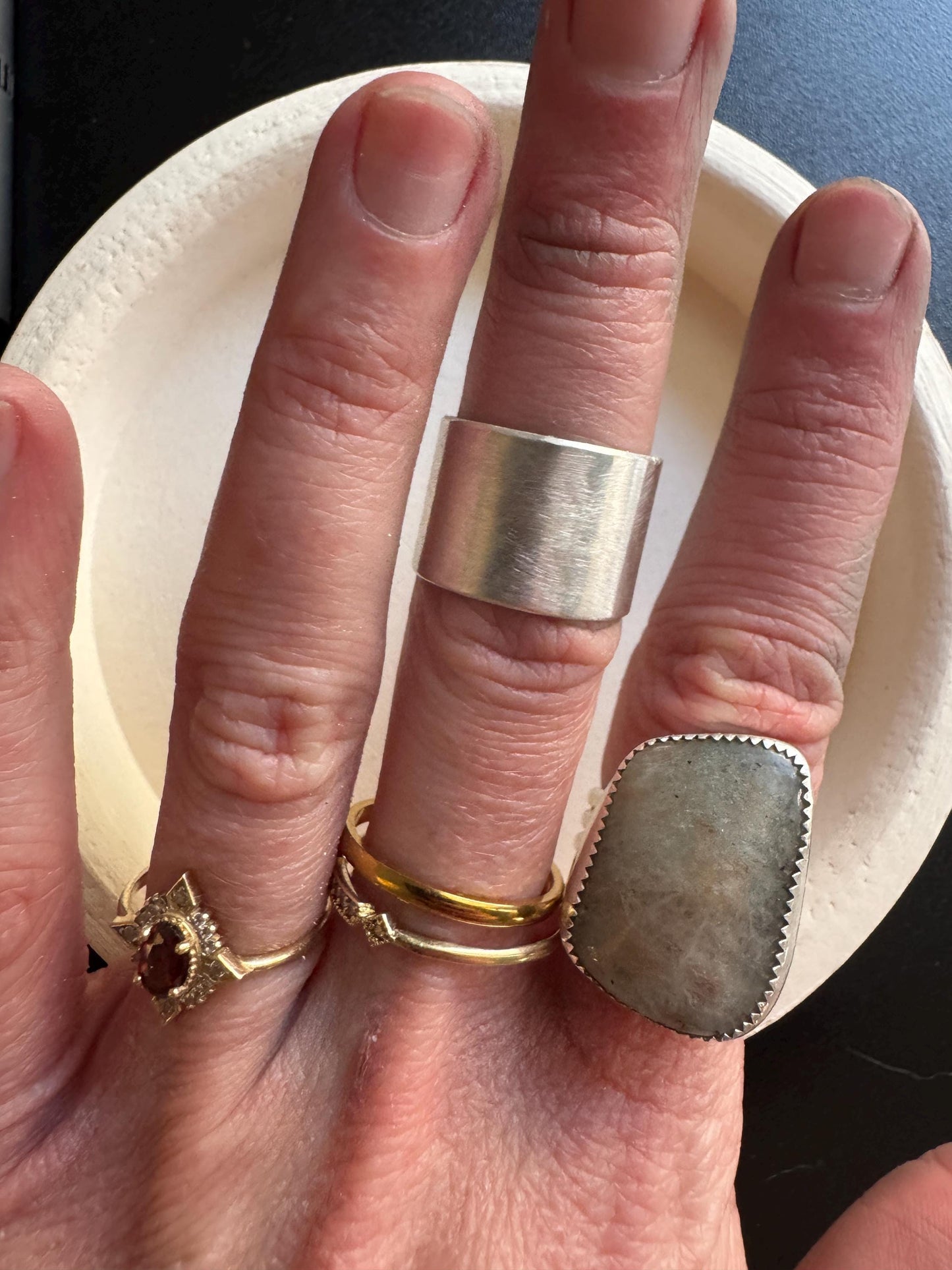 sterling silver cigar band ring (size 7)