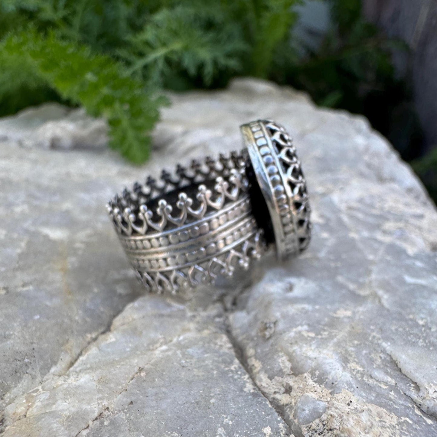 sterling silver black onyx gothic lace ring (size 7)