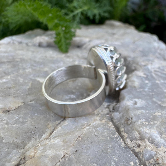 serpentine sterling silver ring (size 7)