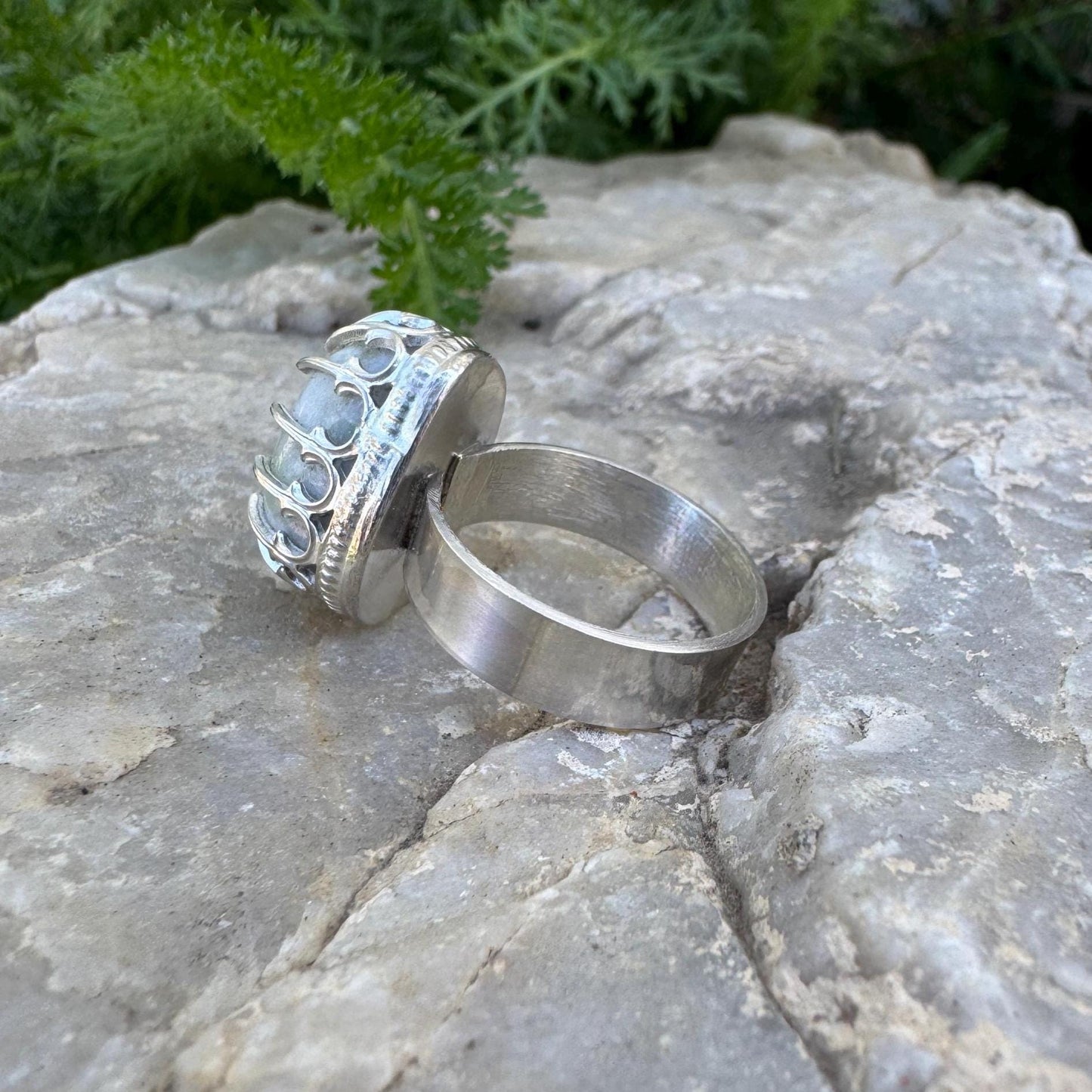 serpentine sterling silver ring (size 7)