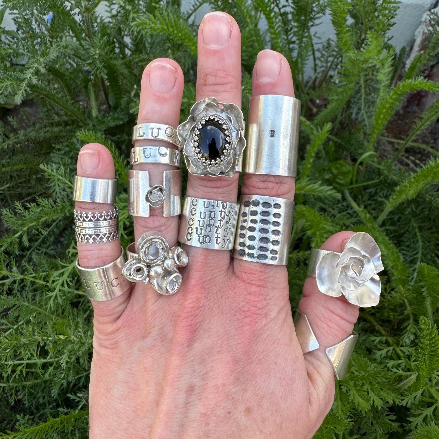 sterling silver guitar slide or big cuff ring (size 8)